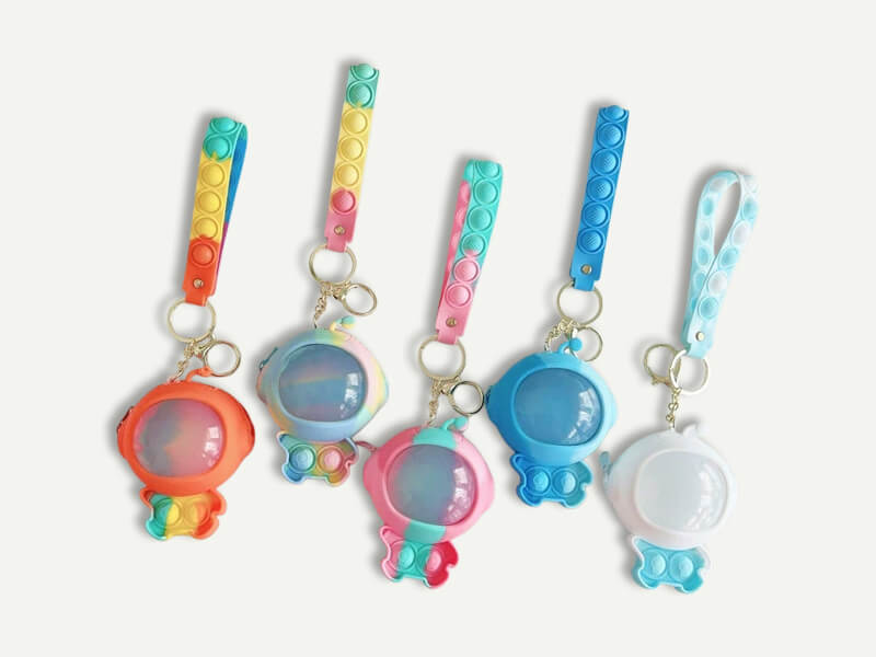 Pop It Astronaut Keychain